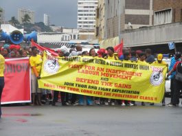 THOR banner on a demonstration in Durban