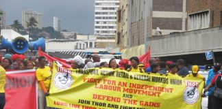 THOR banner on a demonstration in Durban
