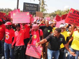 SAFTU demonstration demanding corrupt leaders be jailed
