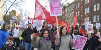 Marchers demand the building of more council homes