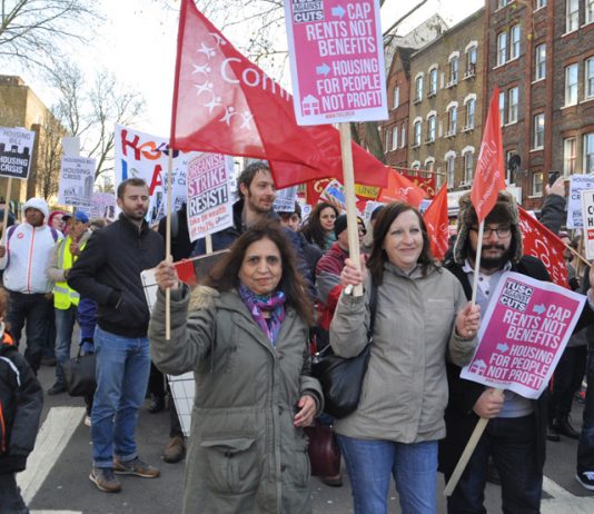 Marchers demand the building of more council homes