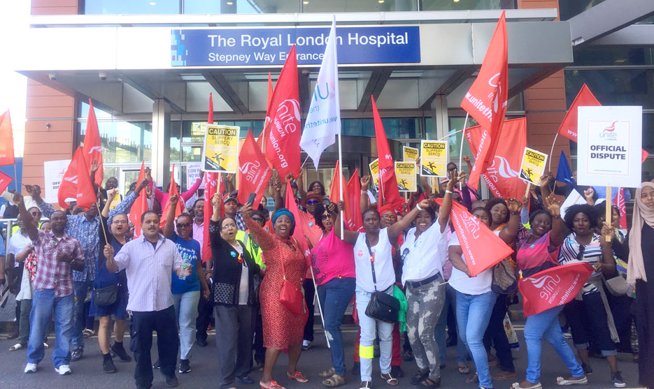 Striking Serco workers at the Bart’s NHS trust in east London – will Serco be the next Carillion?