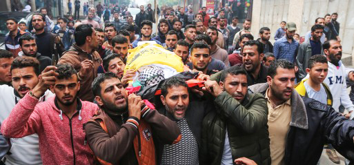 Funeral of Islami Saleh Abu Reyala killed by Israeli soldiers whilst fishing. His body was not returned until 15th March, 18 days after he was killed