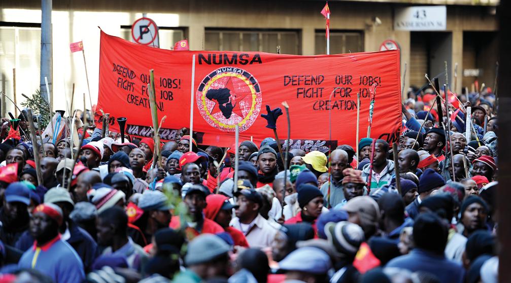 NUMSA marching during a recent strike – the new labour laws ‘will make it impossible to go on strike’