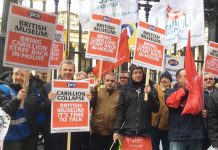 Yesterday’s protest demanding ex-Carillion staff at the British Museum be brought back in-house