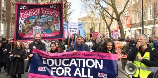 One of the big demonstrations in London during the 14 days of strikes – the employers have now made an offer