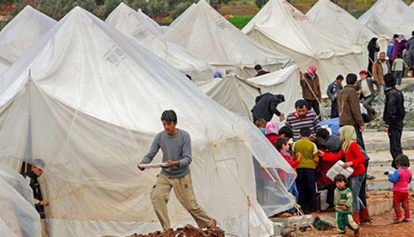Living conditions for some of the 8,000 Palestinian refugees fleeing Syria to Turkey