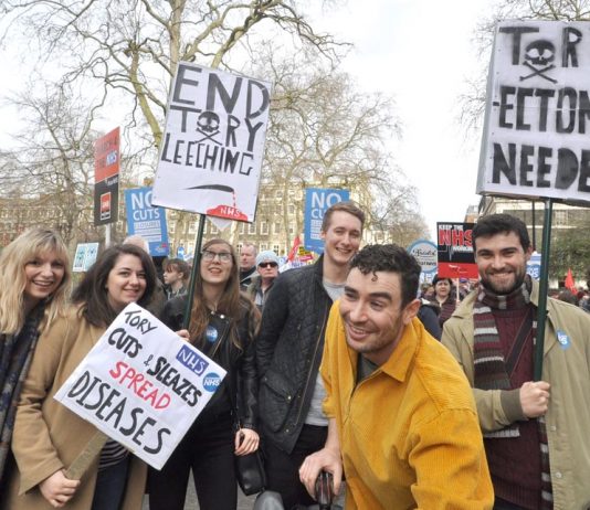 Young NHS workers march against Tory government cuts