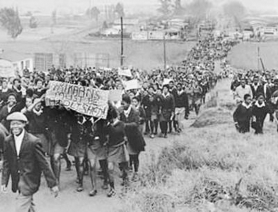 In June 1976 thousands of school youth rose up in Soweto against the Apartheid regime