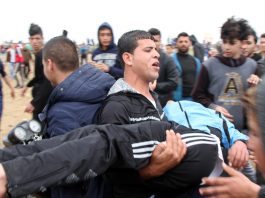 70th anniversary of Deir Yassin Massacre ‘There are no innocent people in Gaza’ – says Lieberman A Palestinian victim of Israeli sniper fire on the Gaza border is carried to safety