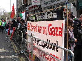 A section of the picket led by the Young Socialists demanding ‘End the War on Gaza’