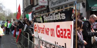 A section of the picket led by the Young Socialists demanding ‘End the War on Gaza’