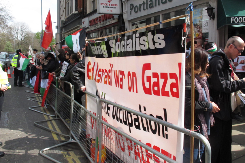 A section of the picket led by the Young Socialists demanding ‘End the War on Gaza’