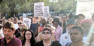 People flocked to Windrush Square in Brixton last Friday furious at the Tory government’s treatment of the Windrush generation