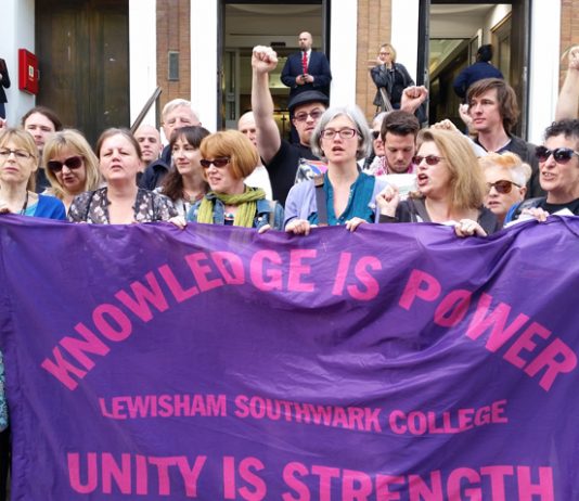 Lewisham Southwark College – one of ten colleges striking against a pay offer of only one per cent