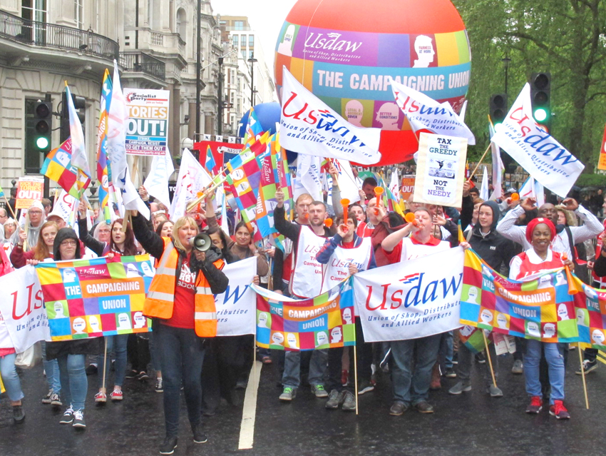 USDAW shopworkers union members made their voices heard