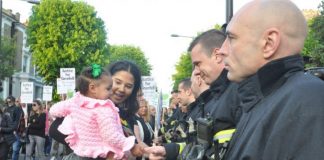 Grenfell families greet firefighters’ Guard of Honour on the Silent March in North Kensington on May 14th