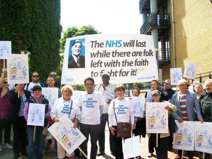 GPs join campaigners fighting to keep open the Katherine’s Dock GP surgery in east London