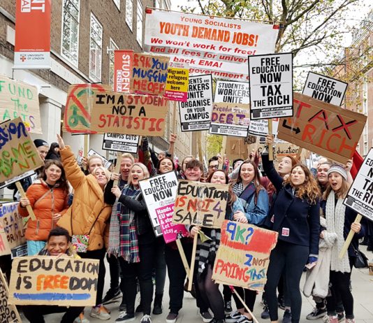 Students on the NUS march demand nationwide action – they demand the end of all fees and for living grants to be restored