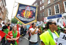 Joint FBU-Justice4Grenfell march last Saturday – firefighters have been exonerated by fire experts at the Grenfell Inquiry