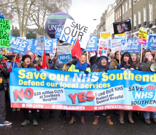 Thousands marched in London last February demanding no cuts in NHS services