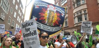 Joint Justice4Grenfell and FBU demonstration to the Home Office on June 16th