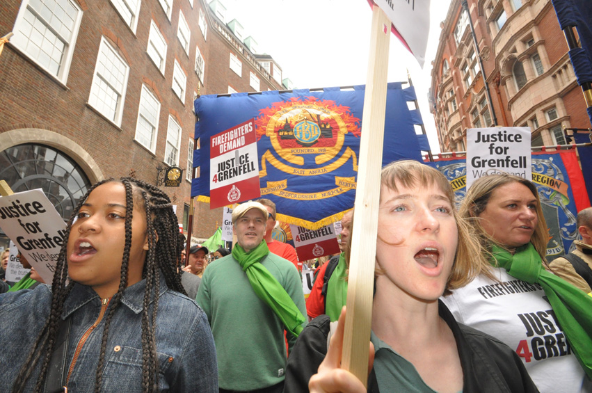 The community and firefighters united in demanding ‘Justice for Grenfell’ on a joint march with the FBU last month