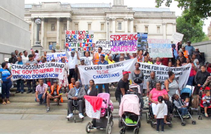 Exiled Chagos Islanders began a five-day sit-in at Trafalgar Square yesterday morning, demanding the right to return to their homeland