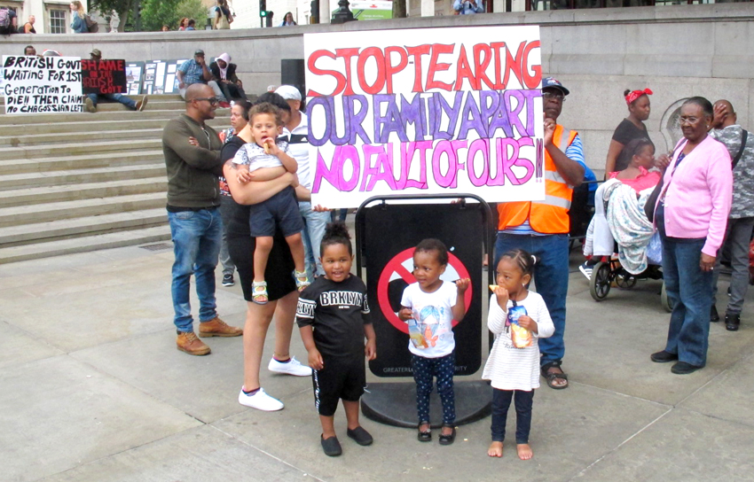 Chagossians from the oldest to the youngest were demonstrating in Trafalgar Square over the weekend
