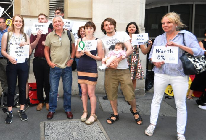 Teachers lobbying the Department for Education earlier this month demanding a 5 per cent pay rise will be angry their 3.5 per cent pay rise is a pay cut