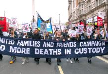 Friends and families of those who have died in police custody march for justice in October – deaths in police custody have reached a ten-year high