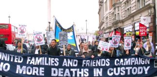 Friends and families of those who have died in police custody march for justice in October – deaths in police custody have reached a ten-year high