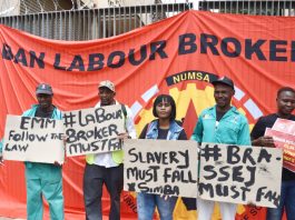 NUMSA members demonstrate outside the Constitutional Court earlier this year