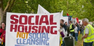 Tenants demanding social housing and protesting at rent rises that are converting them into the working poor