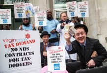 Demonstration against Virgin Care’s takeover of NHS services – They have gained over £2bn worth of contracts in the last two years!