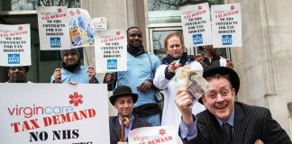 Demonstration against Virgin Care’s takeover of NHS services – They have gained over £2bn worth of contracts in the last two years!