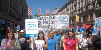 Campaigners from St Helier Hospital in south-west London fighting to stop it from closing