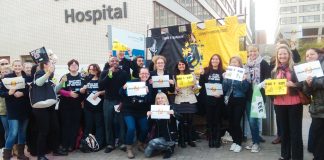 Radiographers outside St Thomas’ Hospital in London during the national pay strike – the Royal College of Radiologists have declared a ‘Red Alert’