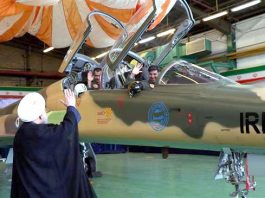 Iran Unveils Its Kowsar Jet Fighter Iranian President HASSAN ROUHANI waves to pilots at the launch of the Kowsar fighter jet