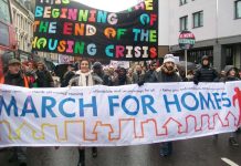 Tenants marching on London’s City all demanding more council homes