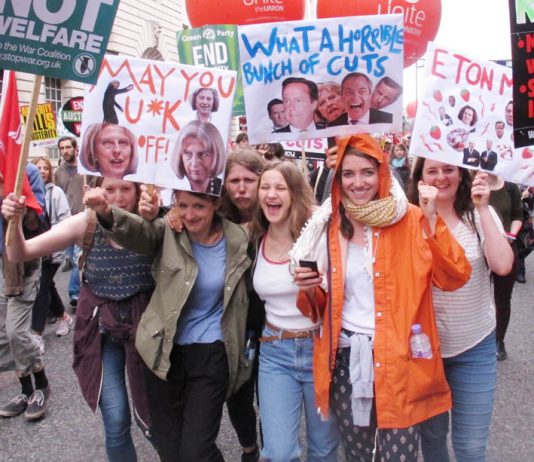 Youth on a march against austerity, benefit cuts and in-work poverty – 800,000 workers are on zero hours contracts