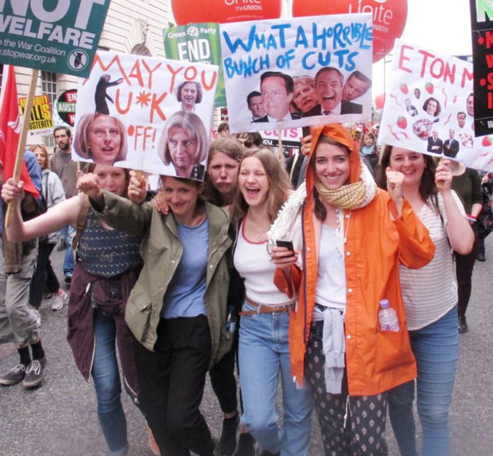 Youth on a march against austerity, benefit cuts and in-work poverty – 800,000 workers are on zero hours contracts