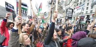 Downing Street demonstration in support of a Palestinian state