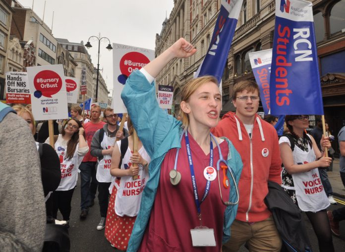 Student nurses demanding the return of bursaries – financial hardships are forcing many student nurses to drop out of their courses