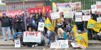 Demonstration against a forced academy at St Andrew & St Francis School in Brent