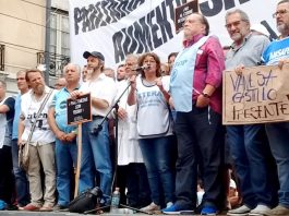 SONIA ALESSO, General Secretary of CTERA addressing a rally