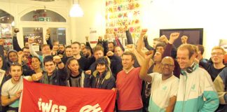 Deliveroo workers at their union meeting – have voted to join the Uber Eats, McDonald’s, TGI Friday’s and Wetherspoons strike