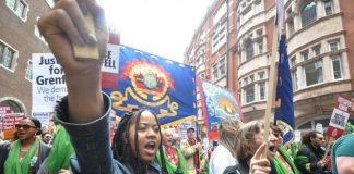 Local residents joined the FBU/Justice for Grenfell march last June – soil in the area around the Grenfell Tower has been found to be toxic