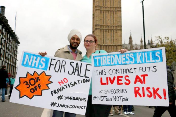 Junior doctors during their dispute warned that the Tories would put the NHS up for sale