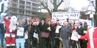 Ealing Hospital Christmas picket – the hospital’s Charlie Chaplin Children’s Ward is one of many paediatric departments closed around the country